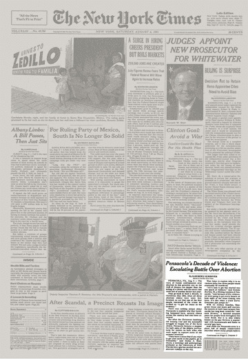 [Newspaper article describing Pensacola's violent history from 1984-1994]